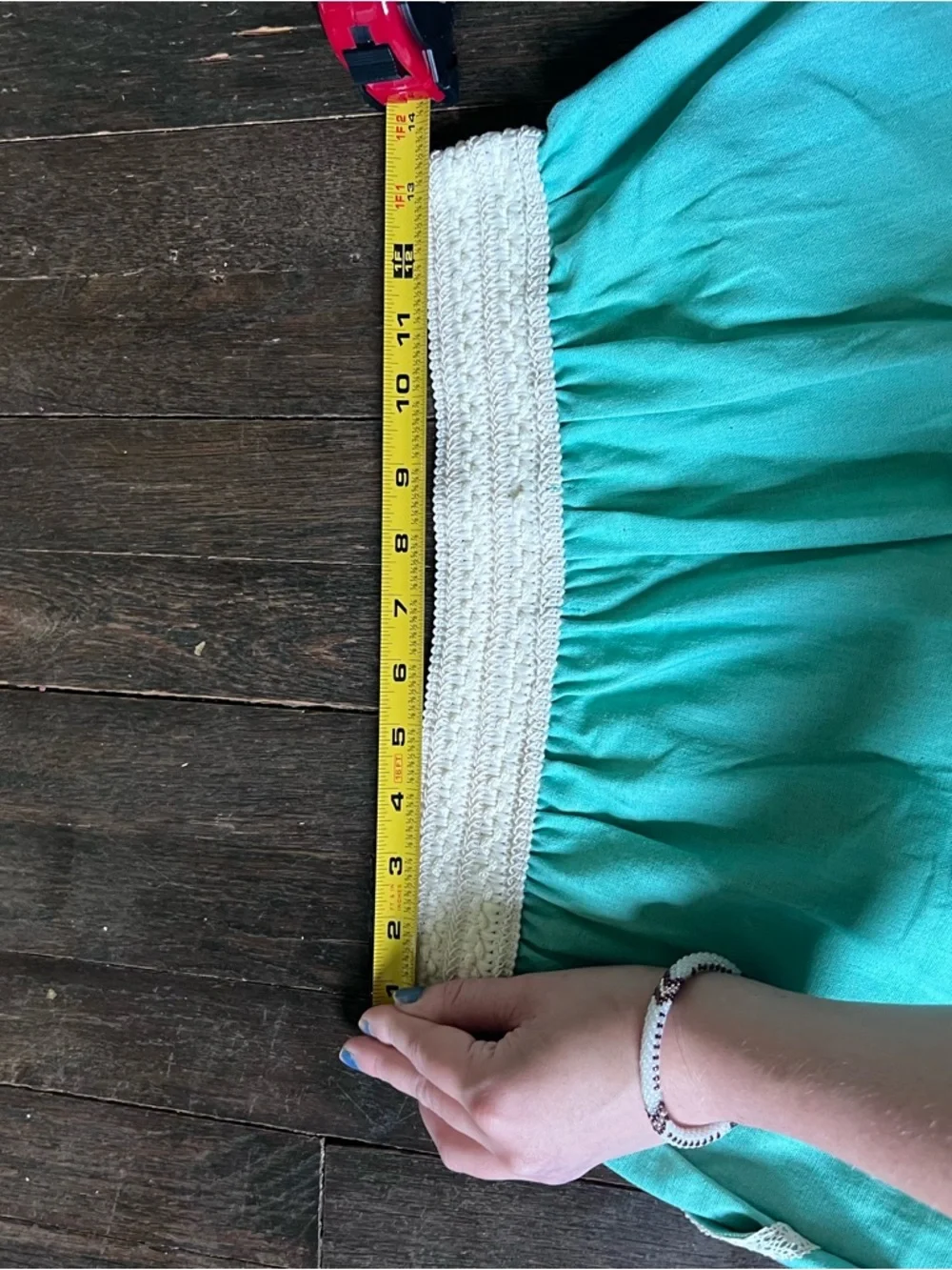 Turquoise Shorts with Crochet Trim - Picture 5 of 7